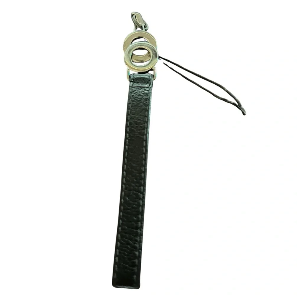 Bvlgari Silver and Black Cell Phone Strap